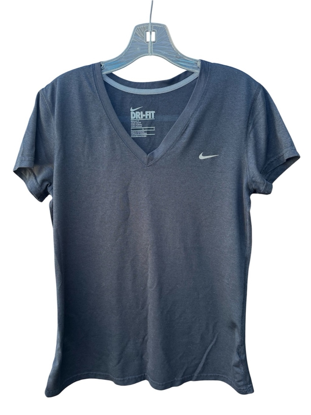 Nike Dri-FIT Black V-Neck Athletic Short Sleeve T-Shirt - Size Large